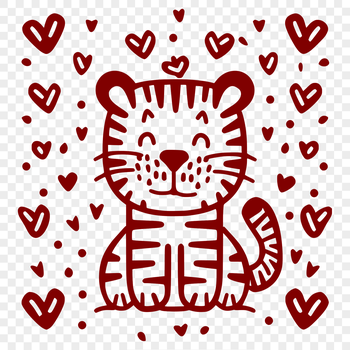 A stylized illustration of a tiger's full body sitting, created in vector format.