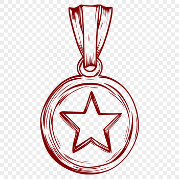 A digital illustration of a medal in vector format.