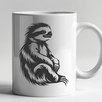 A high-resolution digital illustration of a full-body sloth in vibrant colors.