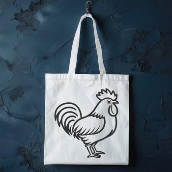 A simple line drawing of a full-body chicken, suitable as farm animal clip art.