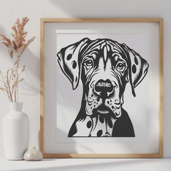 A large breed dog, the Great Dane, depicted in a vector format.
