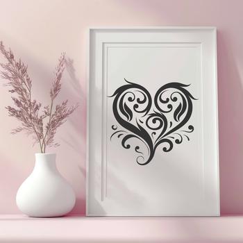 A vector design featuring a decorative heart symbol.