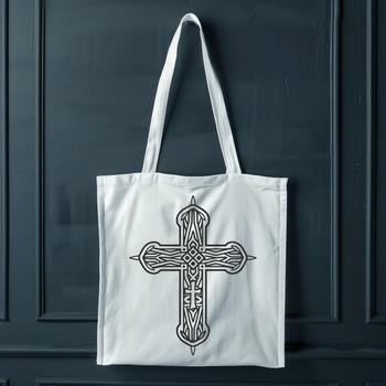 Ornate crucifix design for religious or spiritual purposes.
