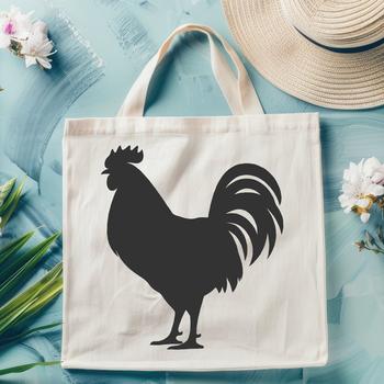 A simple illustration of a chicken in full-body silhouette.