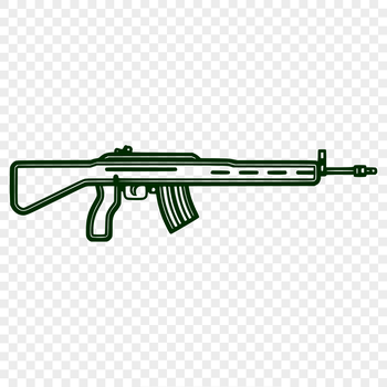 A detailed vector illustration of a rifle, suitable for various designs and crafts.