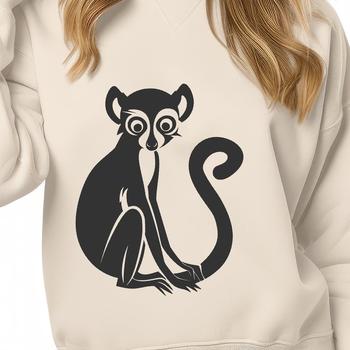 A full-body illustration of a lemur in a simple design, suitable for various applications including digital art and crafts.