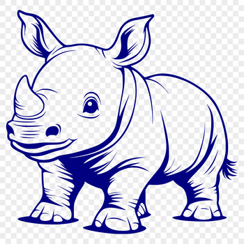 Rhino illustration in vector format, ideal for digital designs.