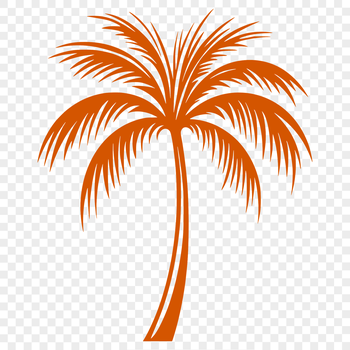 A single palm tree with a trunk and foliage, ideal for vector design projects.