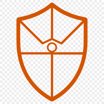 A stylized shield design made from vector shapes for cutting machines and crafts.