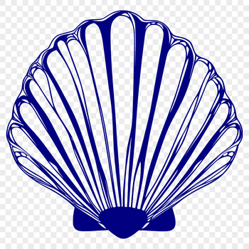A stylized illustration of a seashell, ideal for designing seaside-themed projects.