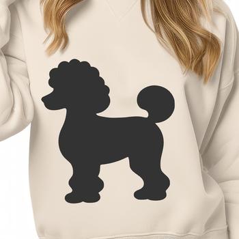 A detailed full-body silhouette of a poodle, ideal for vector design and craft projects.