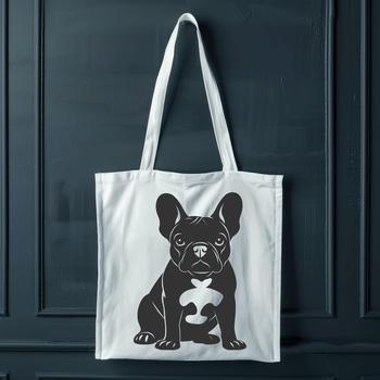 A seated French Bulldog, a popular domesticated animal breed known for its affectionate nature.