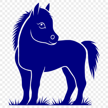A high-quality digital illustration of a horse in full-body pose, suitable for cutting out with a Cricut or laser cutter.