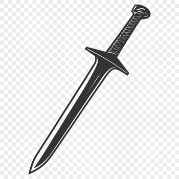 A detailed vector illustration of a medieval-style sword with intricate designs.