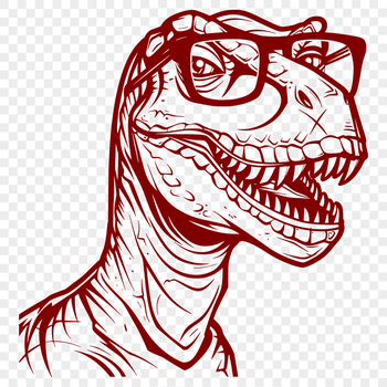 Artistic T Rex Wearing Glasses