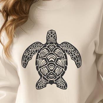 A detailed illustration of a sea turtle in full body view, suitable for use in digital designs.