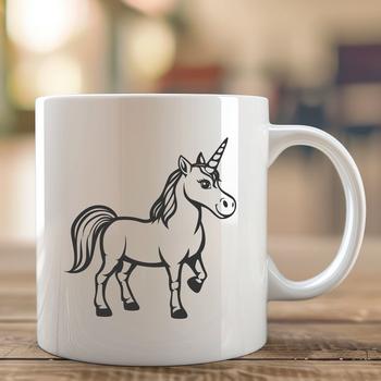 An illustrated depiction of a unicorn from fantasy and fairy tale mythology.