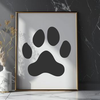 Graphic design elements featuring a collection of animal paws in vector format.