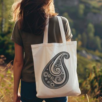 Ornate paisley shape design, suitable for vector art projects.