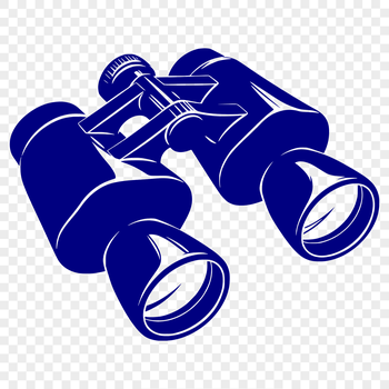 High-quality vector binocular illustration for outdoor enthusiasts and craftspeople.