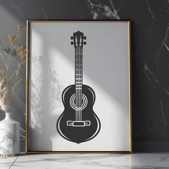 Artistic Guitar In PNG Format