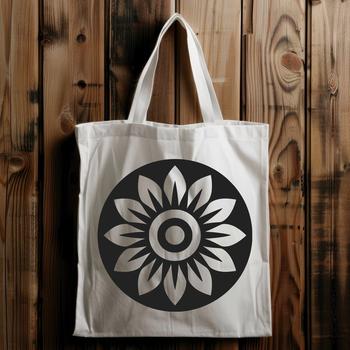 An illustrative representation of a single sunflower with bold lines and clean details.