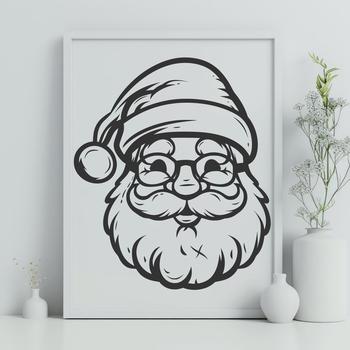 Free Unique Father Christmas Stencil