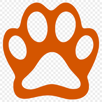 A close-up illustration of animal paw prints in various sizes.