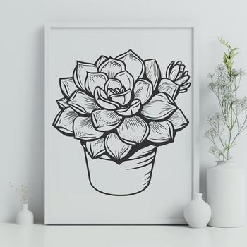 An SVG graphic representation of a cacti-style succulent plant commonly found in arid environments.