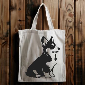 A full-body illustration of a sitting corgi dog, suitable for digital use as clip art.