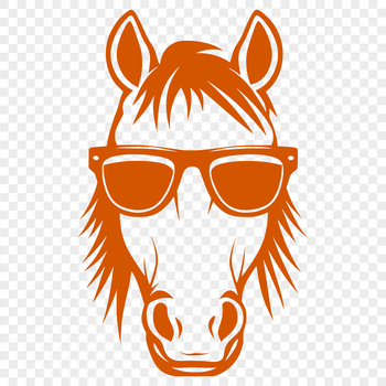 A digital illustration of a horse wearing sunglasses, created as a vector graphic in SVG format.