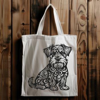 A small, ornate dog sitting on its hind legs.