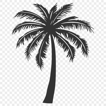 A stylized illustration of a palm tree silhouette, ideal for vector designs and cutting machine projects.