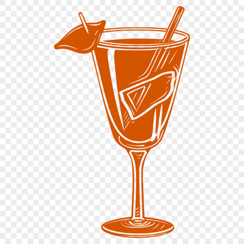 A detailed vector illustration of a cocktail glass with a fill pattern of citrus wedges.
