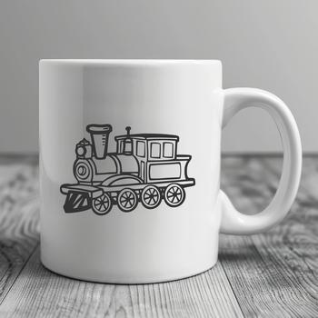 A stylized illustration of a train, suitable for vector art and design projects.