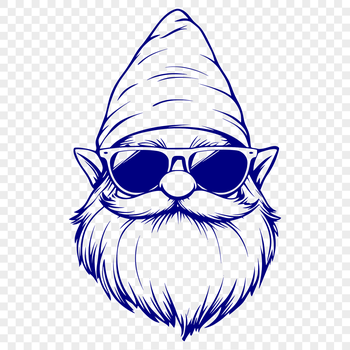 A mythical creature's head wearing sunglasses in a playful illustration.