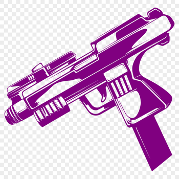 A detailed illustration of a handgun in vector format, suitable for digital design and cutting machine use.