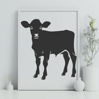 A full-body illustration of a cow, suitable for vector designs and crafts.