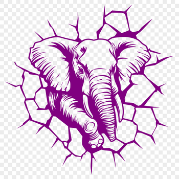A detailed illustration of a majestic elephant in a single vector design.