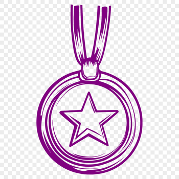 A digital illustration of a medal with a textured surface, suitable for various cutting machines and design software.