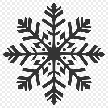 A delicate snowflake design in vector format for winter and Christmas decorations.