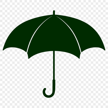 A colorful illustration of an open parasol providing protection from rain.