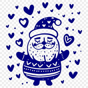 A full-body illustration of Santa Claus standing with a festive expression.