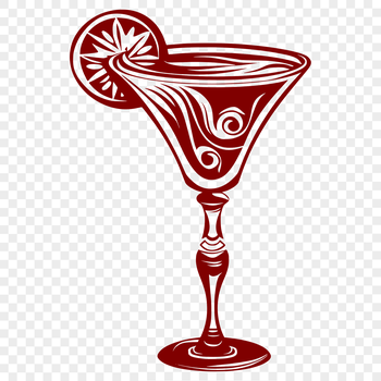 A vector illustration of a cocktail in a glass, ideal for use as clip art or stencils with various cutting machines.