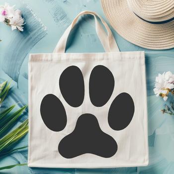 Paw prints in a repeating pattern, suitable for crafting or design projects.
