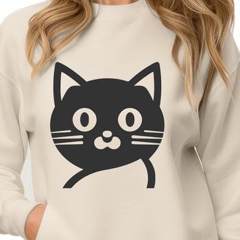 A high-quality digital illustration of a cat's head in vector format.
