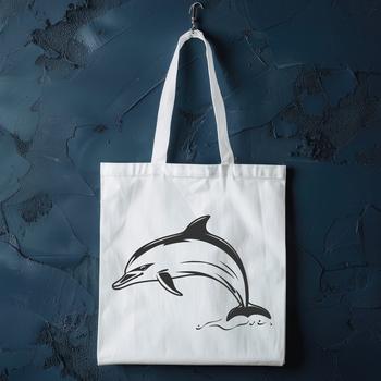A detailed illustration of a dolphin's full body, suitable for vector design and commercial or personal use.