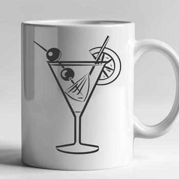 A graphic illustration of a cocktail in a glass, created as a vector art design suitable for various digital applications.