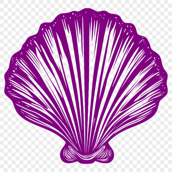 A decorative seashell icon in vector format, ideal for seaside-themed designs.