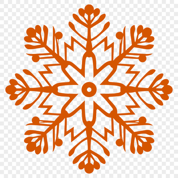 A delicate, intricate snowflake with six symmetrical arms and a central drop shape.
